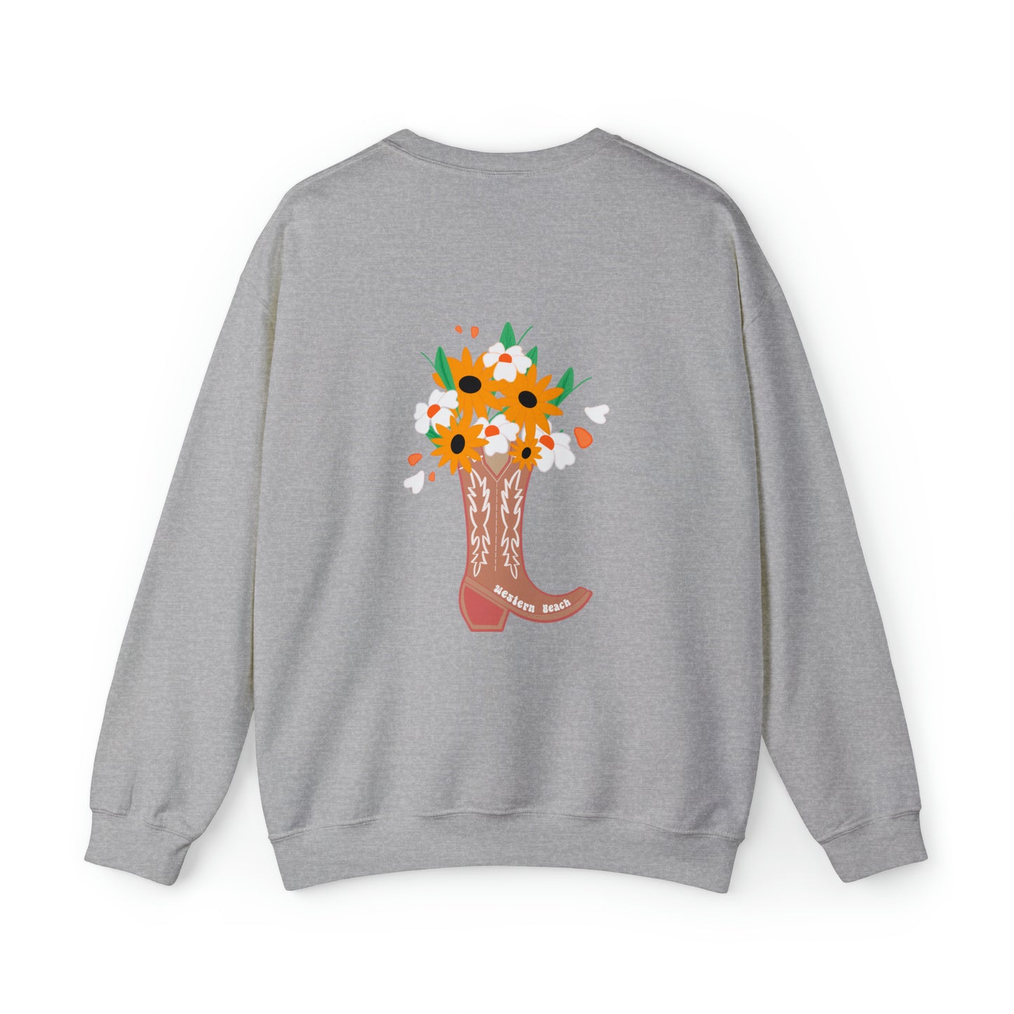 Flower Boot Crewneck - Brown