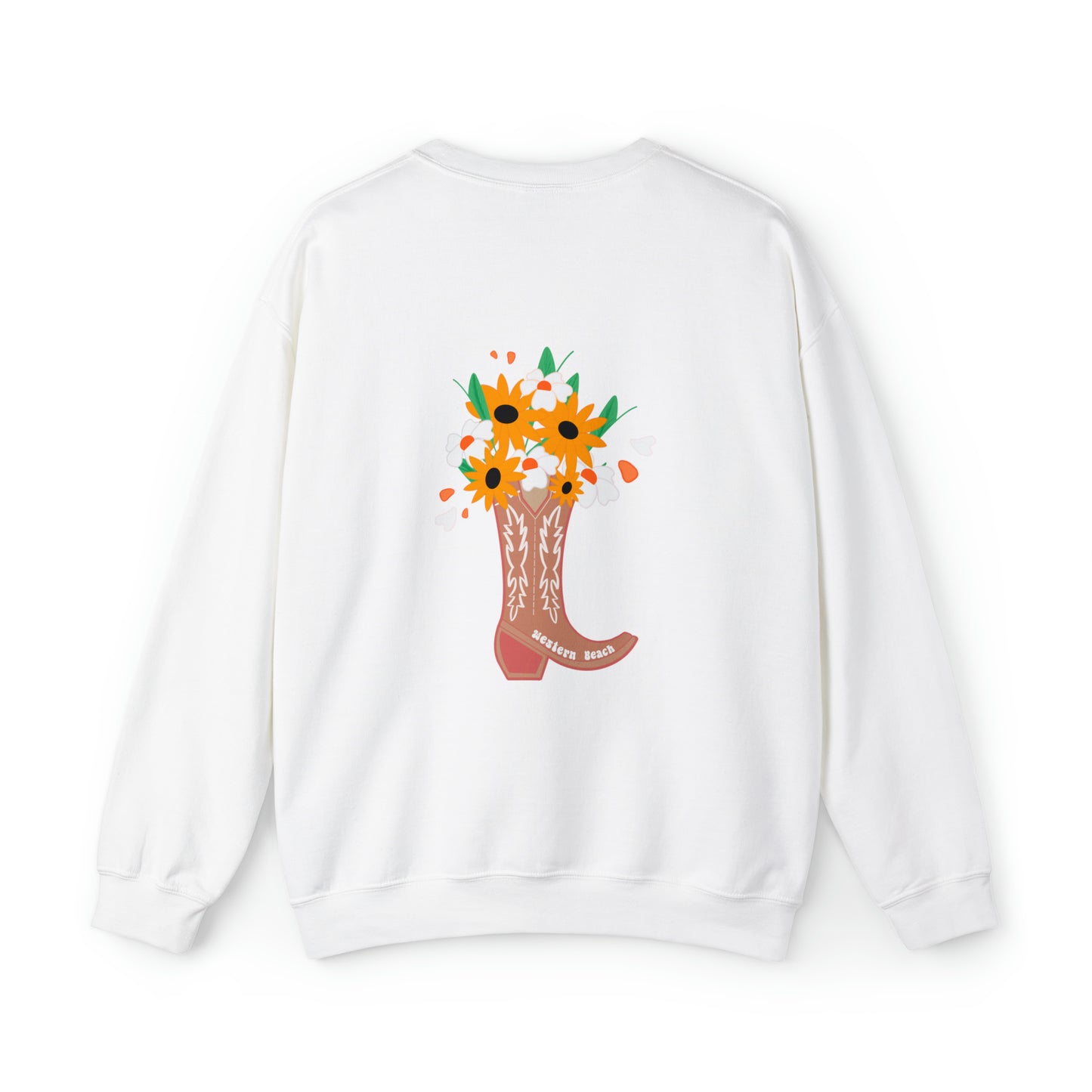 Flower Boot Crewneck - Brown